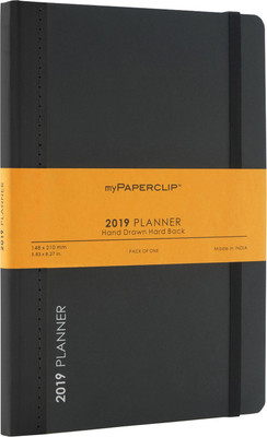 

Mypaperclip A5 Planner/Organizer(2019 Weekly Planner D2 Hand Drawn - Hard Back - 192 Pages A5 (5.83 x 8.27 inch) - Black, Black)
