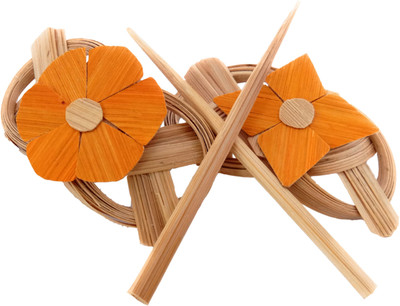 

perla Hand made bamboo sticks design hair clip Hair Chain(Brown)