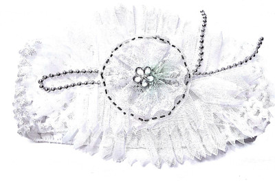 

Proplady Floral Net Cutwork with Beads Head Band(White)