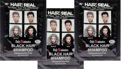 

Hair4real Instant Coloring Dye Shampoo Hair Color Black(75ml)pack of 3 Hair Color(black)