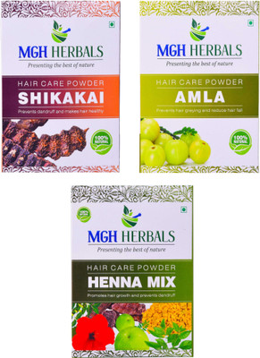 

MGH Herbals Shikakai, Amla & Henna Mix Powder (Pack of 3)(600 g)