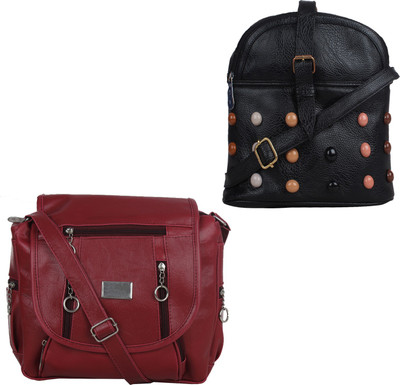 

Fillincart Sling Bag(Maroon, Black), Black;maroon