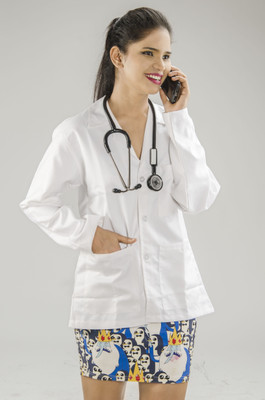 

Fastcure Apron Full Sleeves 42inch Shirt Hospital Scrub(White XXL)