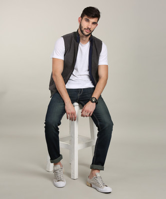 Lee Sleeveless Solid Men Jacket at flipkart