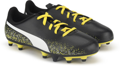 

Puma Boys & Girls Lace Football Shoes(Black, Black-white-blazing yellow
