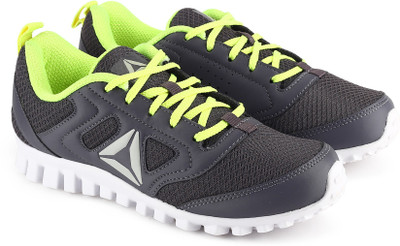 

REEBOK Boys Lace Running Shoes(Grey, Ash grey/neon yellow