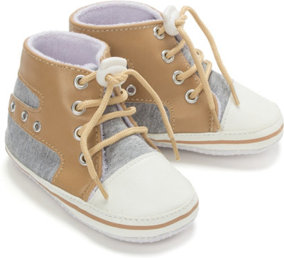 Little Hip Boutique Boys & Girls Lace Casual Boots(Beige, Beige & grey