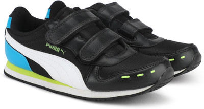 

Puma Boys & Girls Velcro Sneakers(Black, Black-blue danube-safety yellow