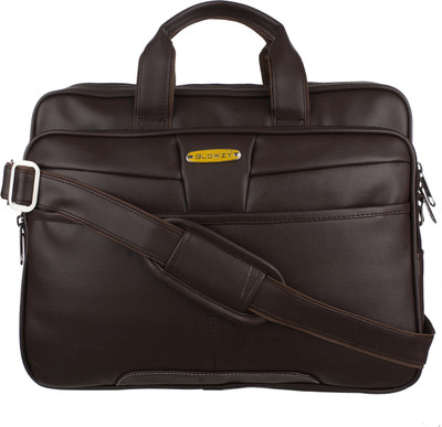 

Blowzy Collection Durable Briefcase Carrying Case for 15.6 in Laptop Waterproof Messenger Bag(Brown, 16 inch)