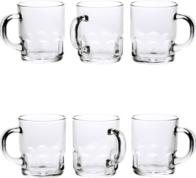 AFAST New Designer Tea Cup_01113 Glass Coffee Mug(145 ml, Pack of 6)