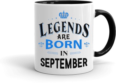 MUGKIN SEP12 Legends are born in September, Best Birthday Gift For brother, friend, INN BLACK-8943IN56066 Ceramic Coffee Mug(350 ml)