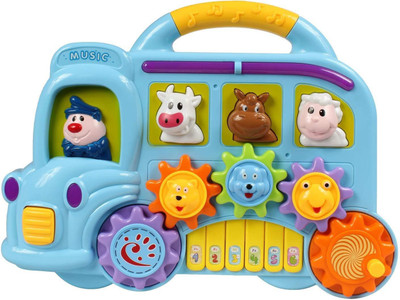 

Planet of Toys Electric Organ Toddler Bus With Music For Kids, Children(Blue)