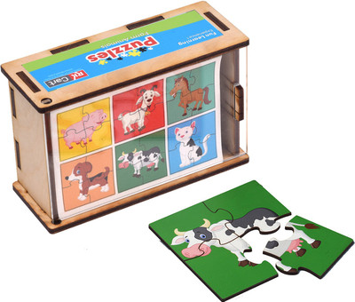 

RK Cart Wooden Farm Animals Jigsaw Puzzle Toy for Kids (Multicolour) - Set of 6(1 Pieces)