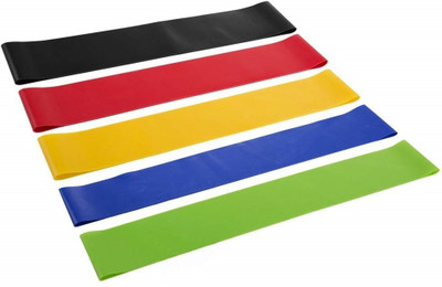 WOLPHY LATEX 5 Set Exercise Resistance Loop Bands Resistance Tube(Yellow, Green, Purple, Red, Black), Black;green;purple;red;yellow
