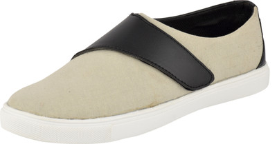 

JainAM Slip On Sneakers For Men(Beige, Black