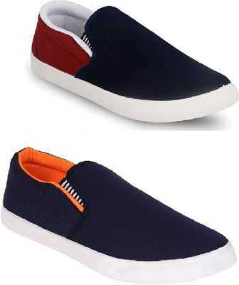 

STYLIVO COMBO PACK OF 2 CASUAL LOAFERS FOR MEN'S Slip On Sneakers For Men(Multicolor