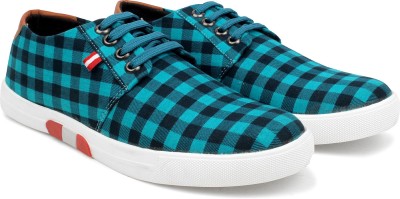 

Zixer Canvas Check Sneakers Sneakers For Men(Multicolor, Robin sky