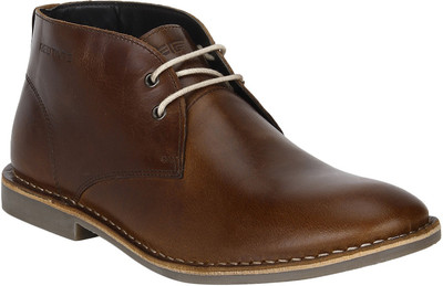 

Red Tape Leather Chukka Casuals For Men(Brown