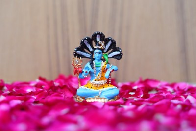 RUDRA DIVINE Shiva Car Dashboard Statue Lord Ganesha Idol Ganpati/Shivji Spiritual Puja Vastu Showpiece Figurine - Religious Murti Pooja Gift Item/Temple / Home DÃ©cor Decorative Showpiece  -  88 cm(Metal, Blue)
