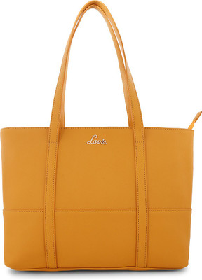 

Lavie Women Evening/Party Yellow Leatherette Hand-held Bag