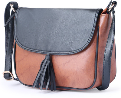 

Italian Sheer Women Formal Black, Tan Genuine Leather Satchel