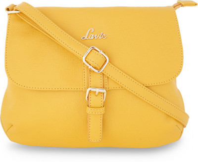 

Lavie Women Evening/Party Yellow Leatherette Sling Bag