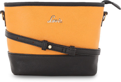 

Lavie Women Evening/Party Yellow Leatherette Sling Bag
