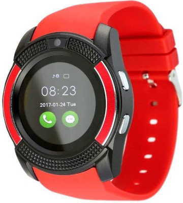 

MOBILE LINK V8 Bluetooth Smartwatch RED Smartwatch(Red Strap Free Size)
