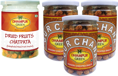

Dhampur Green Gur Chana ( 600 gm ) And Dried Fruits Chatpata 200gm(800 g)