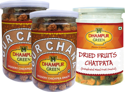 Dhampur Green Gur Chana ( 400 gm ) And Dried Fruits Chatpata 200gm(600 g)