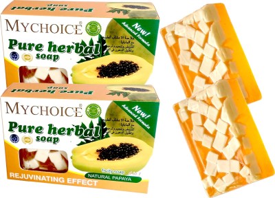 My Choice Pure Herbal Soap and fruity 4 in 1 Natural Pappaya Soap(100gx2)(2 x 100 g)