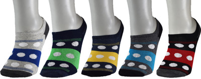 HICODE Men & Women Polka Print Low Cut(Pack of 5)