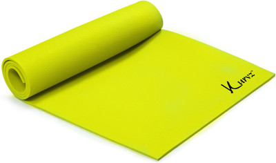 Kurvz Eco Friendly Anti Skid Yoga & Exercise Mat Green 4 mm Yoga Mat, Neon green