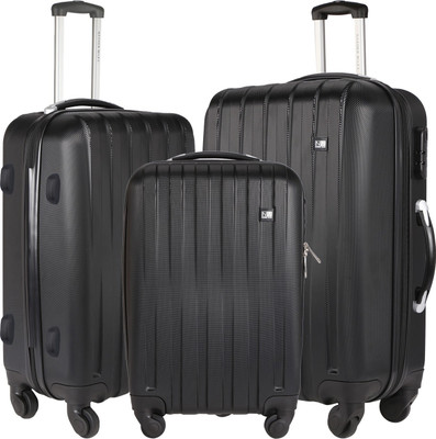 

Nasher Miles Zurich Black Abs Hard Luggage Set Of 3 Trolley/Travel/Tourist Bags (55, 65 & 75 Cm) Check-in Luggage -  inch(Black