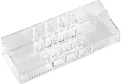 

House of Quirk Cosmetic Make Up Clear Acrylic Lipstick Nail Paint Organizer with 11 Sections Acrylic Organizer Vanity Box(Clear)
