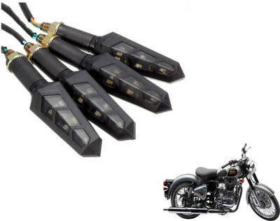 MOCKHE Front, Rear LED Indicator Light for Royal Enfield Classic 500(Yellow)