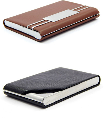 

ELS Men Casual Brown, Black Artificial Leather Card Holder(8 Card Slots), Black;brown