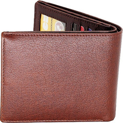 

Eyeslanguage Men Casual Brown Genuine Leather Wallet(9 Card Slots), Tan