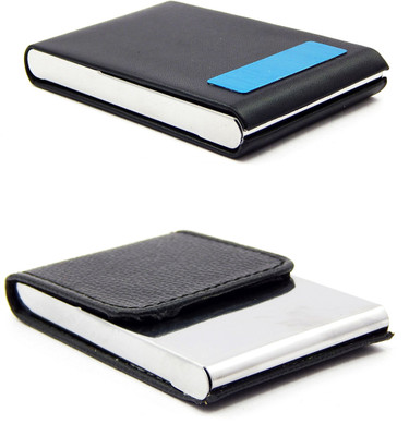 

ELS Men Casual Black Artificial Leather Card Holder(8 Card Slots)