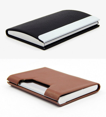 

ELS Men Formal Black, Brown Artificial Leather Card Holder(8 Card Slots)