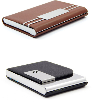 

ELS Men Casual Black, Brown Artificial Leather Card Holder(8 Card Slots)