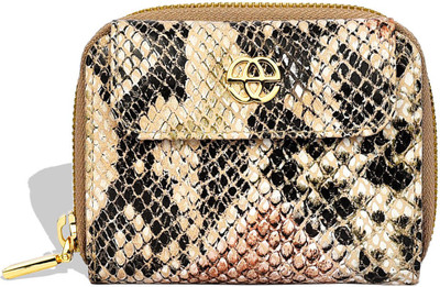

Eske Women Evening/Party Multicolor Genuine Leather Wallet(4 Card Slots), Stone python
