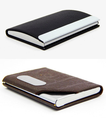 

ELS Men Casual Black, Brown Artificial Leather Card Holder(8 Card Slots)