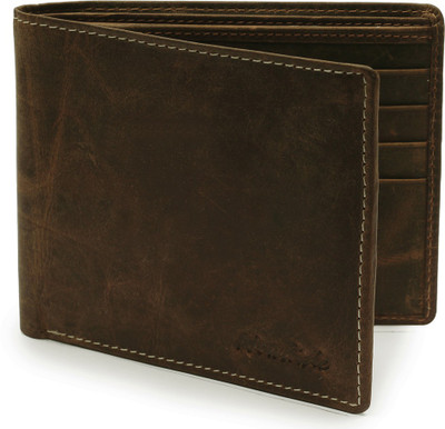 

Newhide Men Formal Brown Genuine Leather Wallet(8 Card Slots)