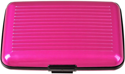 

Gravyinternational Men Evening/Party Pink Plastic Wallet(10 Card Slots), Black