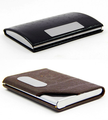 

ELS Men Casual Black, Brown Artificial Leather Card Holder(8 Card Slots)