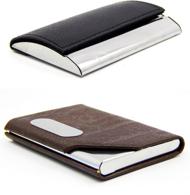 

ELS Men Casual Black, Brown Artificial Leather Card Holder(8 Card Slots)