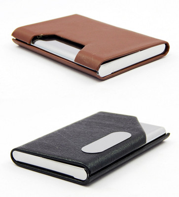 

ELS Men Casual Brown, Black Artificial Leather Card Holder(8 Card Slots), Black;brown