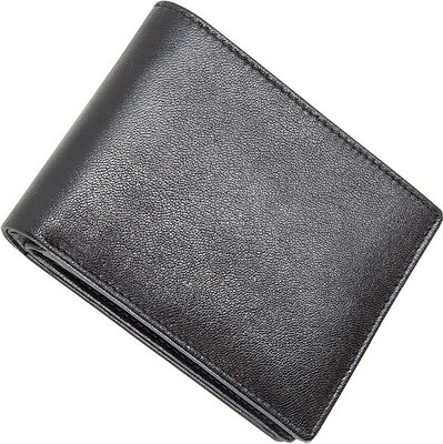 

Eyeslanguage Men Formal Black Genuine Leather Wallet(9 Card Slots)