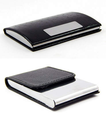 

ELS Men Casual Black Artificial Leather Card Holder(8 Card Slots)